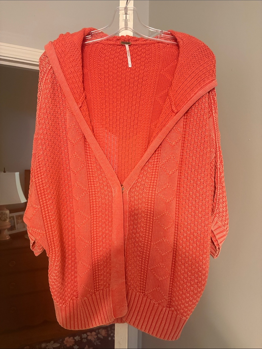 Free People Coral Knit Zip Hoodie Cardigan